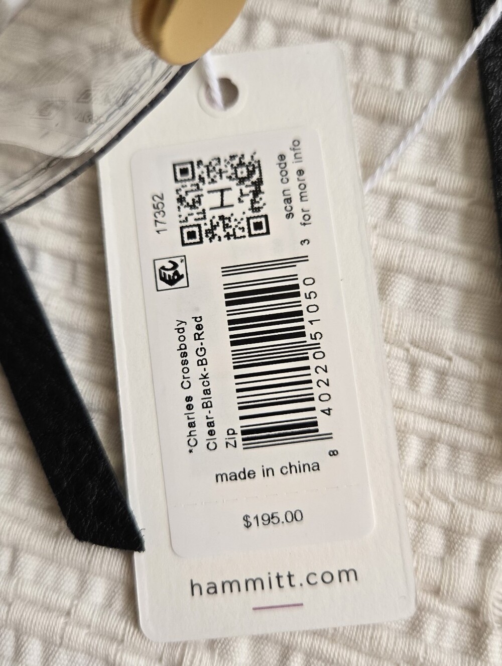 NWT Hammitt Charles Medium Crossbody Bag - Clear with Gold Hardware, Red Trim ❤️ - Picture 5 of 10